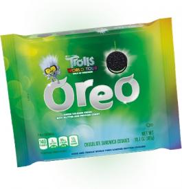 Печенье Oreo Trolls World Tour: Green Glitter Creme & Popping Candy 303 гр