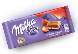 Молочный шоколад Milka Strawberry Yoghurt Chocolate 100 грамм