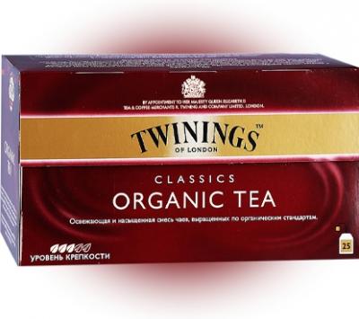 Чай Twinings черный Органик, короб (25 пак.) 50 гр